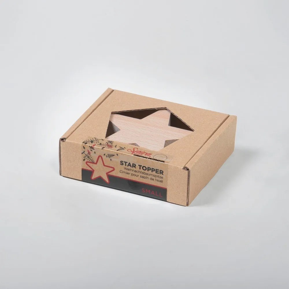 Steluță din lemn pentru brad de Crăciun Spira Small