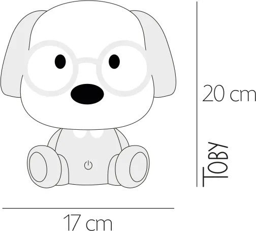 ONLI - Lampă de veghe pentru copii PUPPIES, dimerizabilă, LED/3W/230V, 20 cm, câine/roz