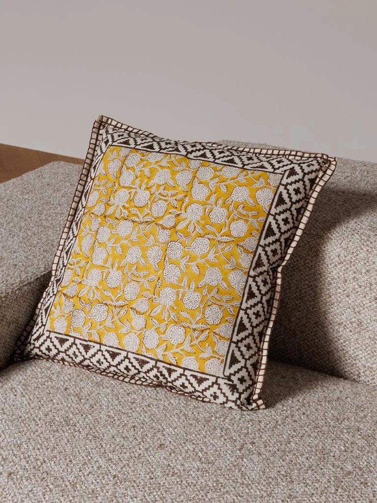 Perna decorativa din bumbac cu imprimeu 45x45cm Cumin