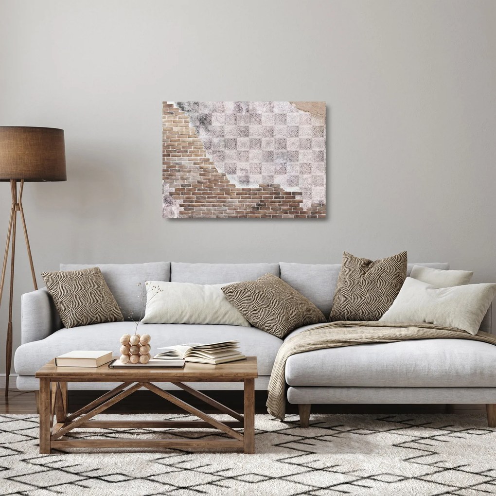 Tablou pe sticlă - Perete de cărămidă (70x50 cm)