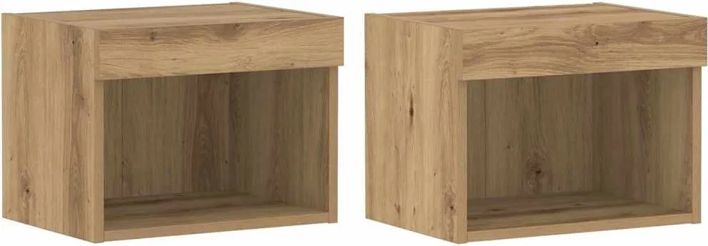 vidaXL Set comodă TV cu led 2 pcs Stejar Artizanal 40 x 30 x 30 cm