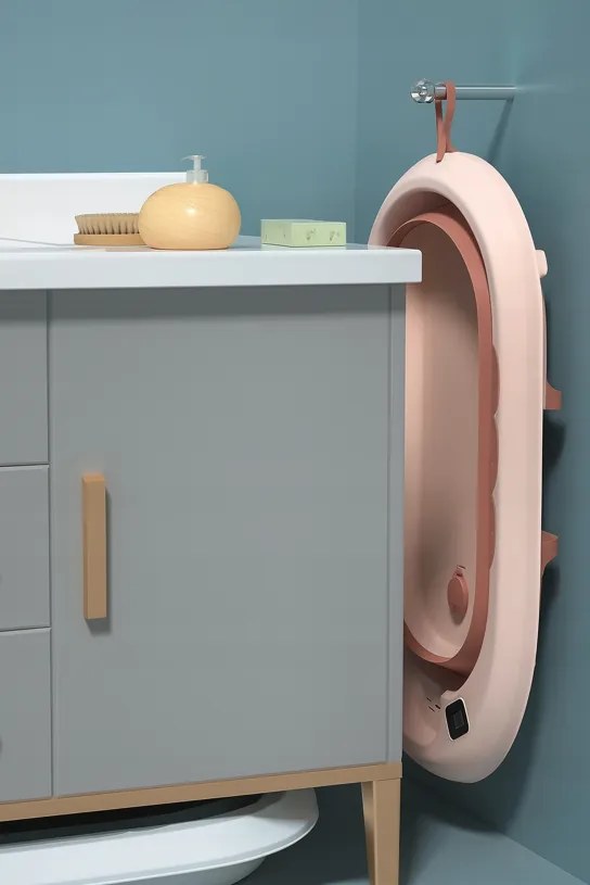 Cada de baie pliabilă pentru copii VAIANA PREMIUM cu șezlong și suport - mai multe culori Violet