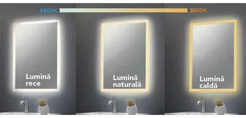 Oglinda Fluminia, Picasso-EX-60, ovala, cu iluminare LED