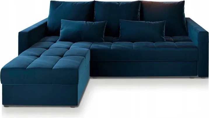 OFERTA Canapea de colt extensibila ZENOVA albastru inchis 220x140 cm, reversibila clasa a II-a