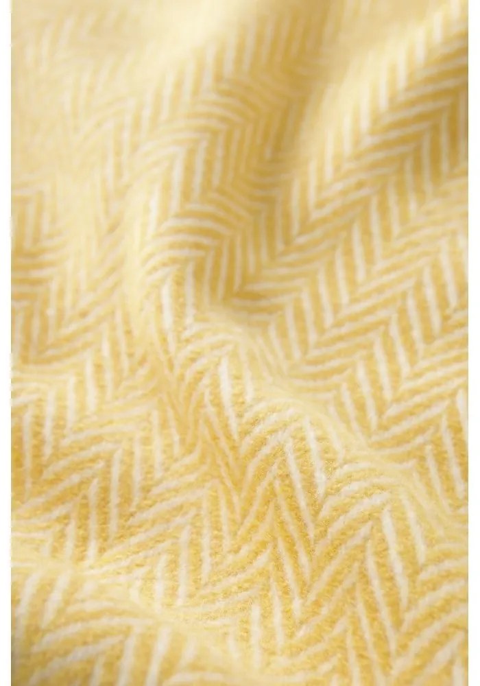 Pled din amestec de bumbac Euromant Skyline, 140 x 180 cm, galben