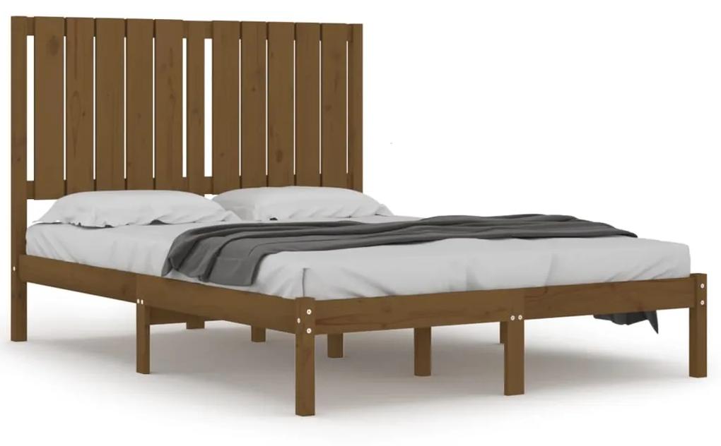 3104411 vidaXL Cadru de pat, maro miere, 120x200 cm, lemn masiv de pin