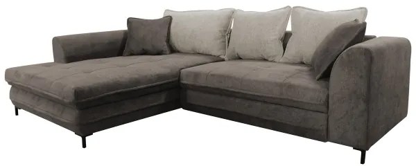 Colțar extensibil LAGOA, în L, cu spațiu de depozitare, pe partea stângă, taupe/gri