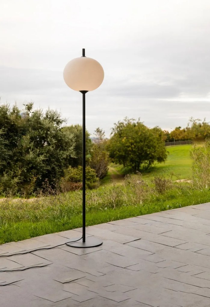 Lampa de podea iluminat exterior decorativ SAIGON 210/R45 gri/alb opal
