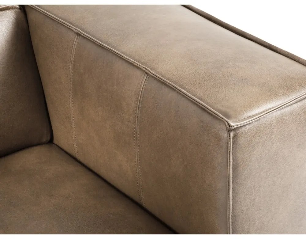 Colțar maro deschis cu tapițerie din piele (cu șezlong variabil) Madame – Windsor &amp; Co Sofas