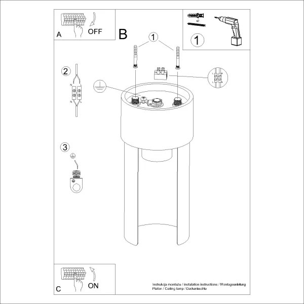 Plafonieră Sollux SL.1673 FLASH 1xE27/15W/230V alb