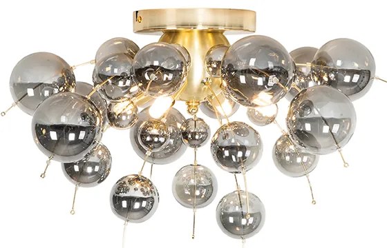 Plafoniera de design din alamă cu sticlă fumurie cu 4 lumini - Explode