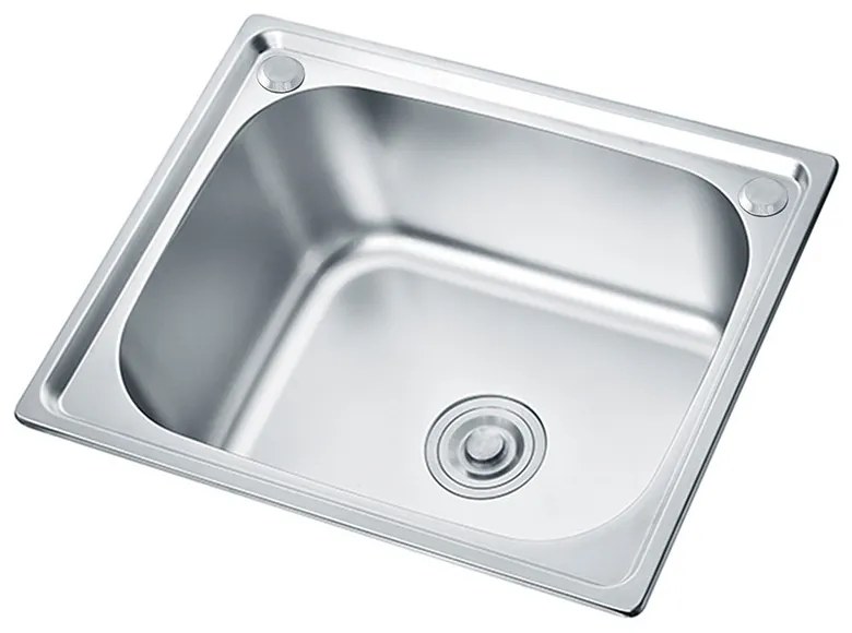 Chiuvetă pătrată Mont din oțel inoxidabil cu o singură cuvă