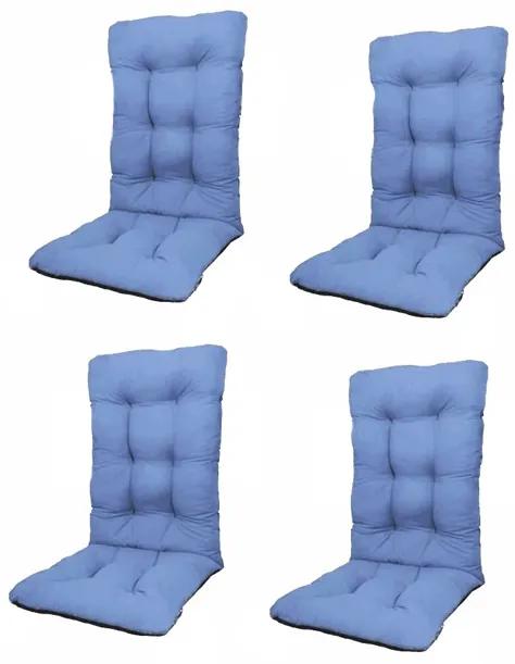 Set Perne pentru scaun de casa si gradina cu spatar, 48x48x75cm, culoare albastru, 4 buc/set