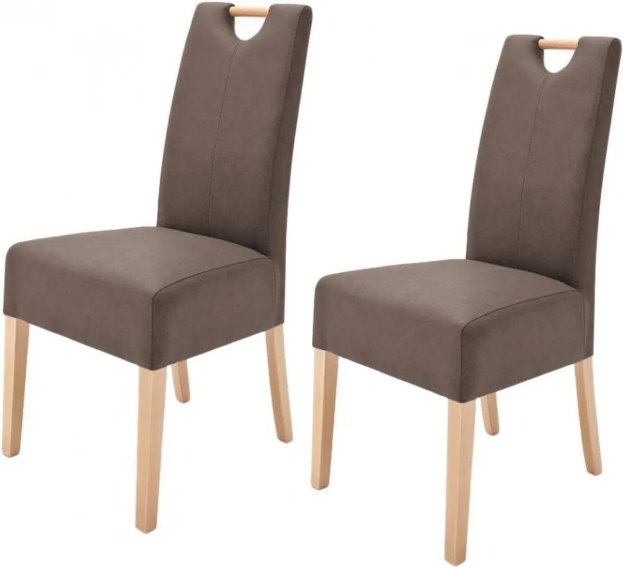 Set de 2 scaune Alessia II, piele sintetica, maro