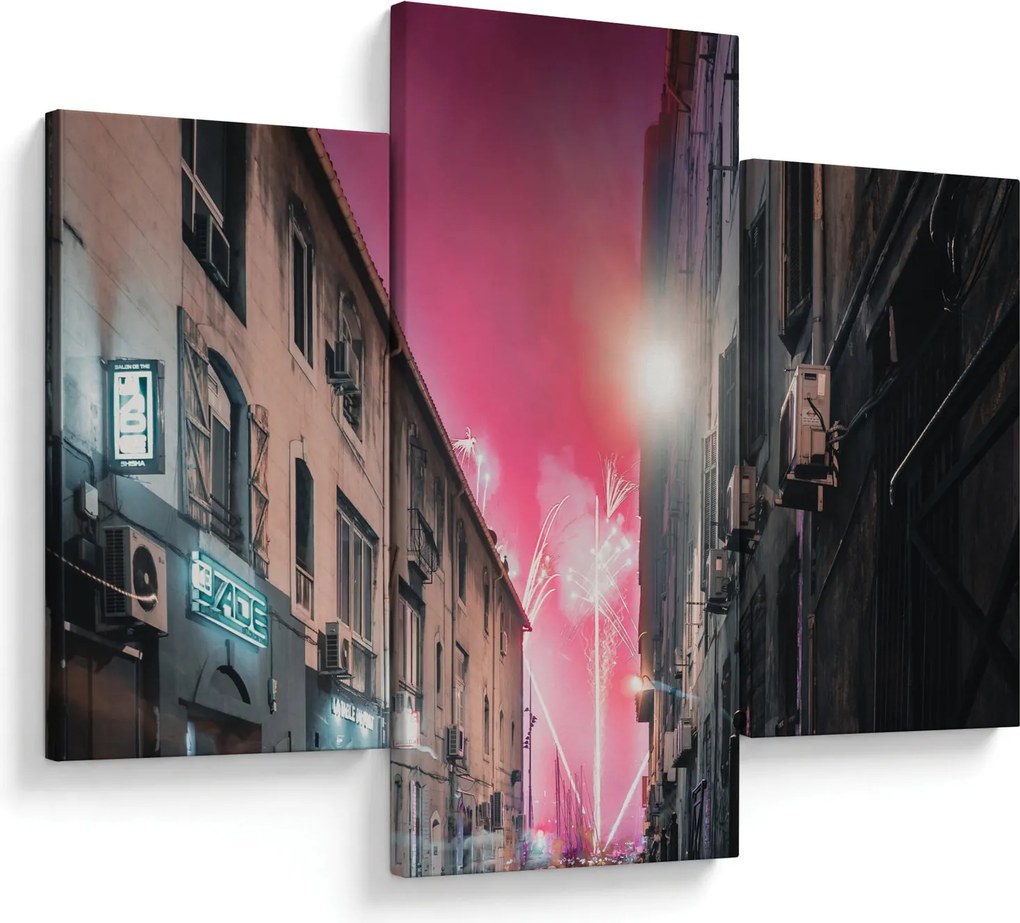 Tablou - Artificii din Marseille (90x60 cm)