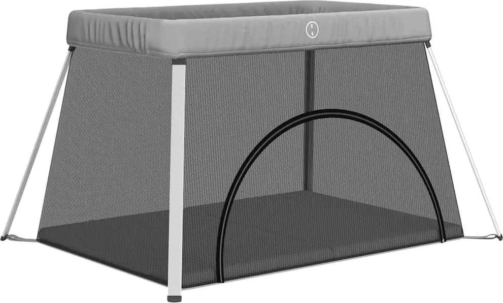 vidaXL Țarc pentru copii cu saltea, gri deschis, pânză textil