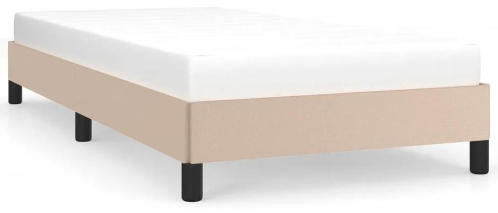 346879 vidaXL Cadru de pat, cappuccino, 90x190 cm, piele ecologică