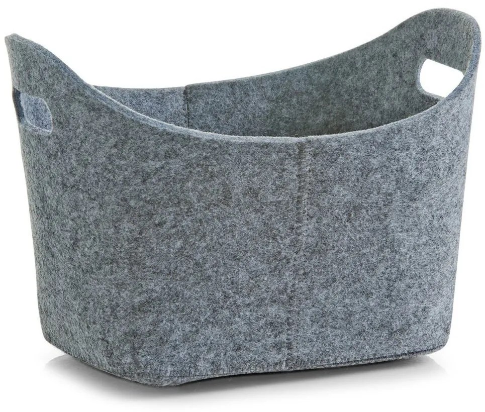 Coș de depozitare, oval, din fetru - recipient de 12 l, ZELLER, gri