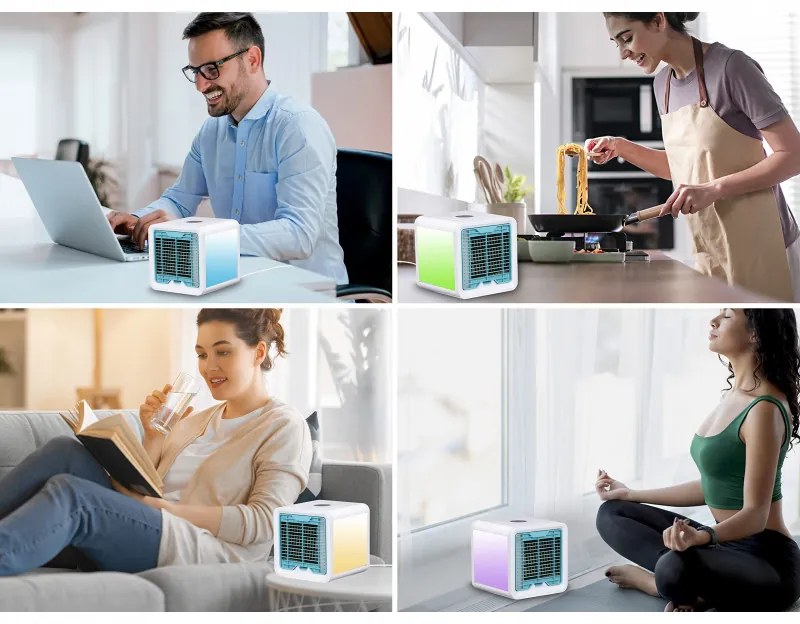 Resigilat: Racitor de aer Beper P206RAF200, 5 W, 3 viteze, Autonomie 8 ore, 750 ml, LED, USB, Alb
