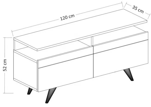 Comoda TV Berlin120 Oak-Alb