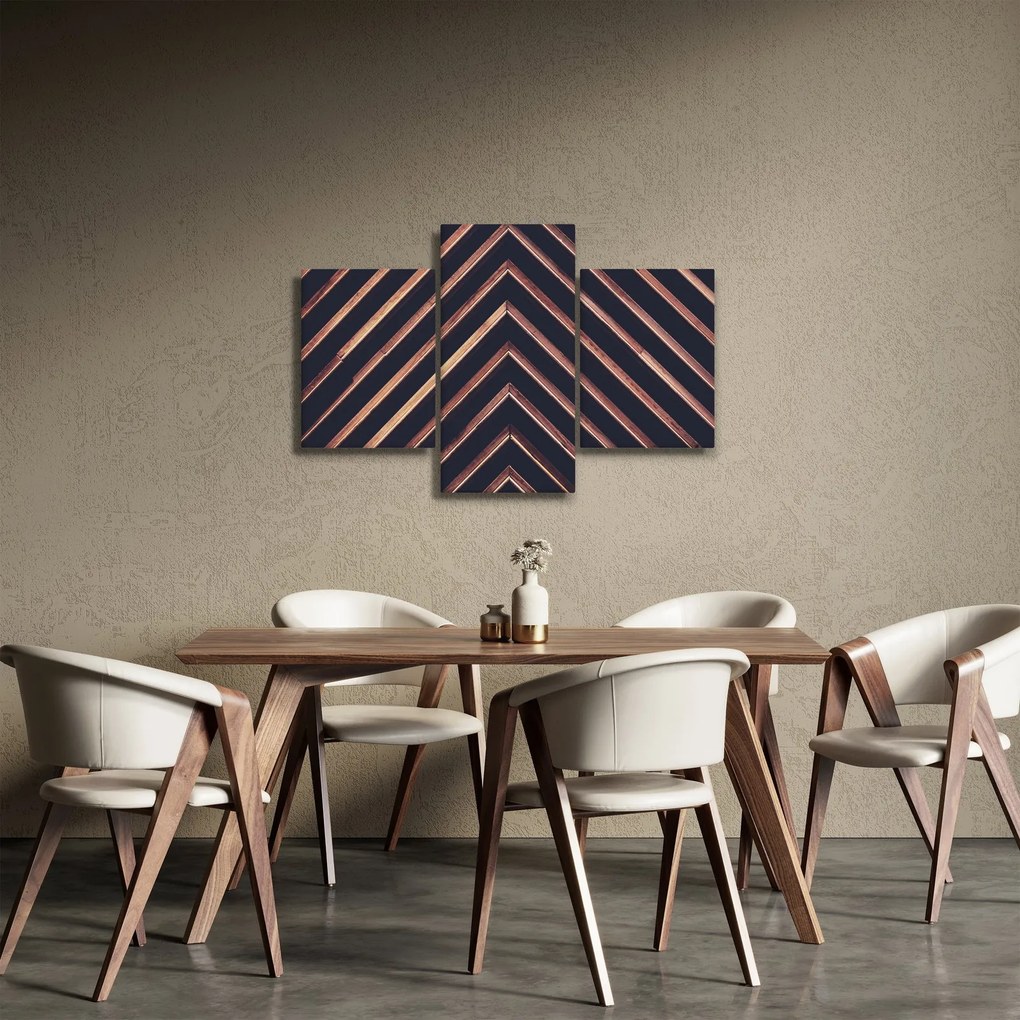 Tablou - Motiv de lemn pe fond negru (90x60 cm)