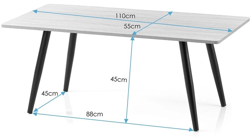 Masa de sufragerie cu blat in decor de stejar, PYXE 110x55 cm