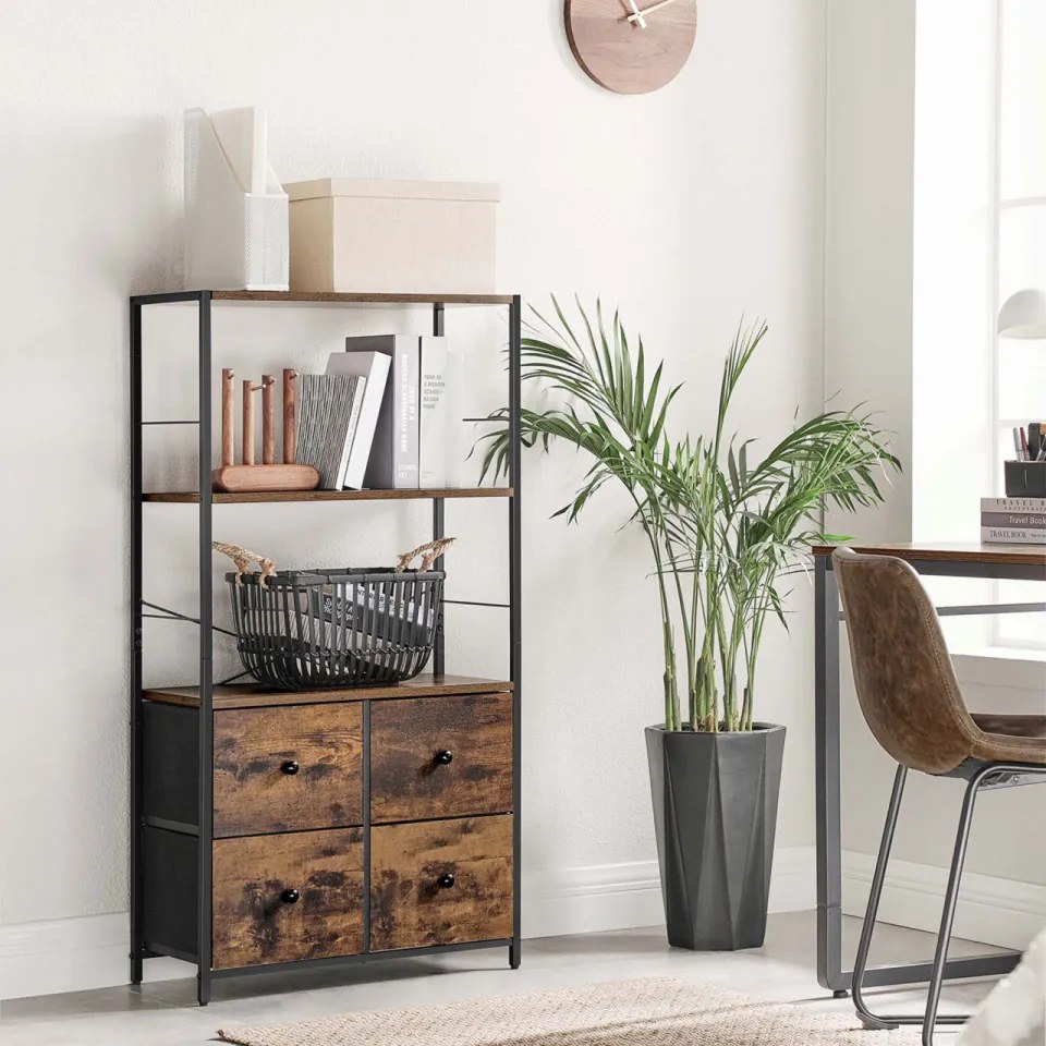 Dulap diverse, maro rustic / negru, MDF