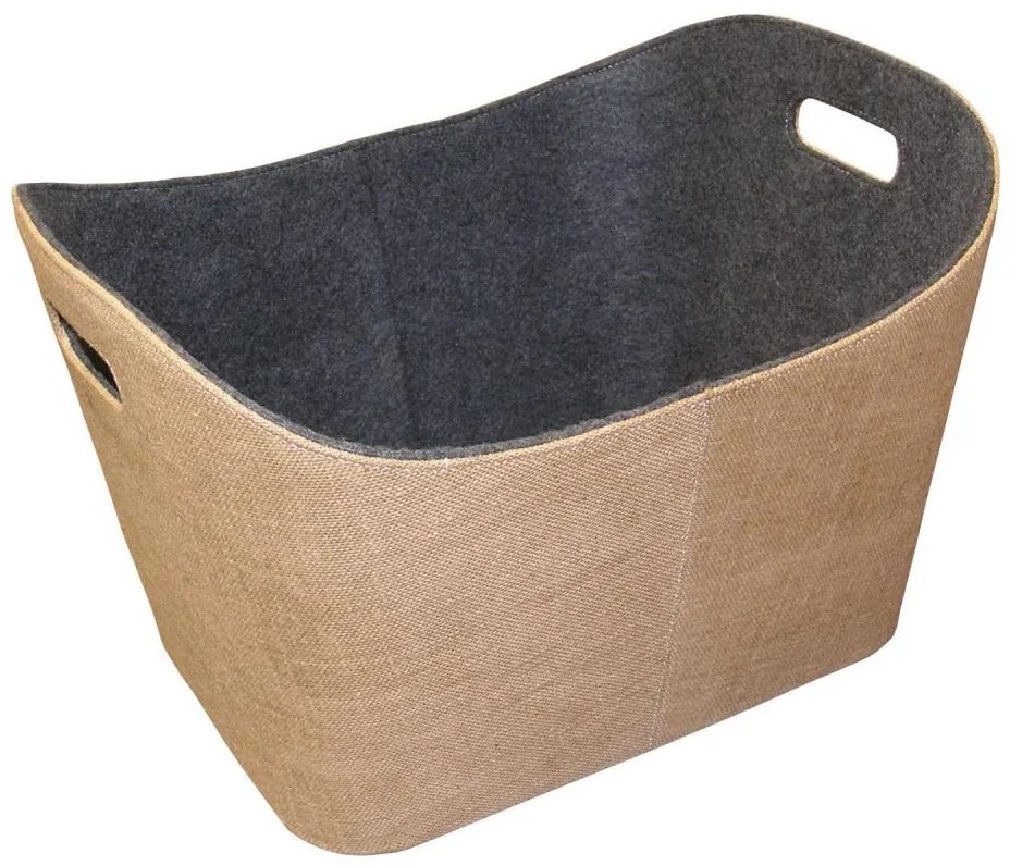 Coș din pâslă cu mânere pentru lemne 35x55 cm bej