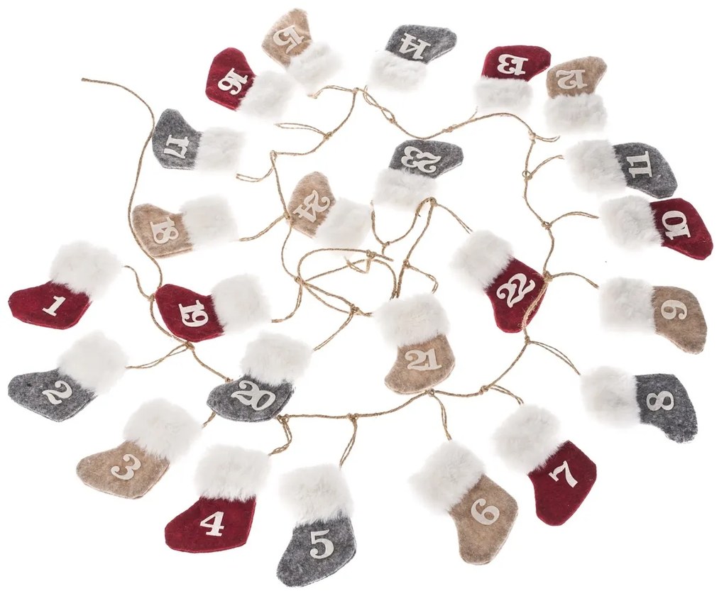 Calendar suspendat de Advent Șosete, 260 cm