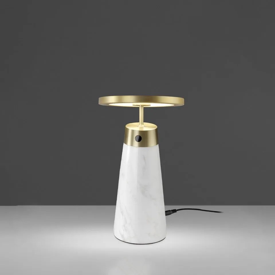 Veioza, Lampa de masa design LUX LED dimabil Calacatta marble white