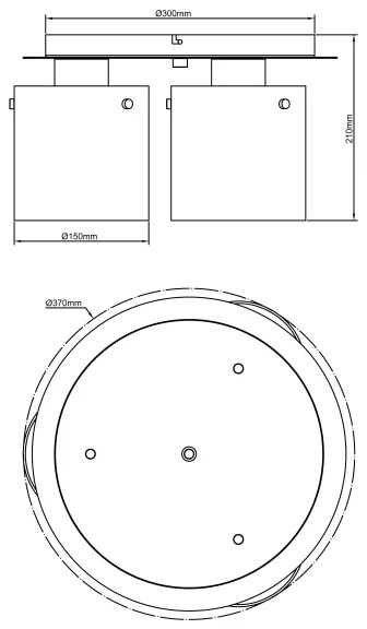 Brilliant - Plafonieră BETH 3xE27/60W/230V Ø 37 cm negru/fumuriu