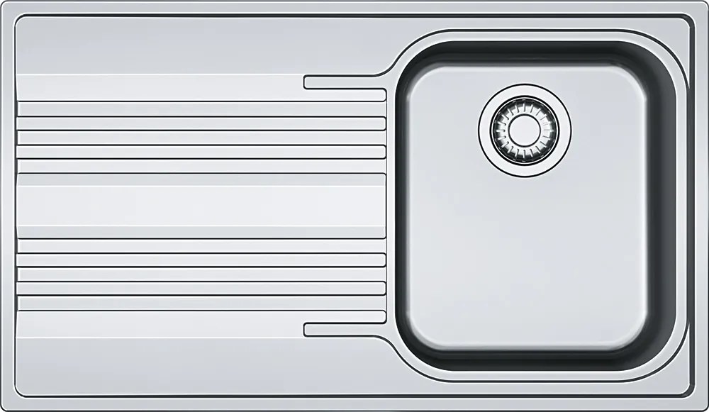 Chiuveta bucatarie Franke Smart SRX 611-86, slim, picurator stanga, 860x500mm inox lucios