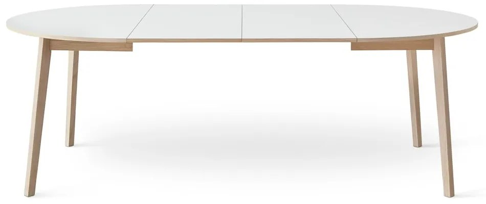 Masă de dining rotundă extensibilă cu blat alb cu blat suplimentar ø 130 cm Single – Hammel Furniture