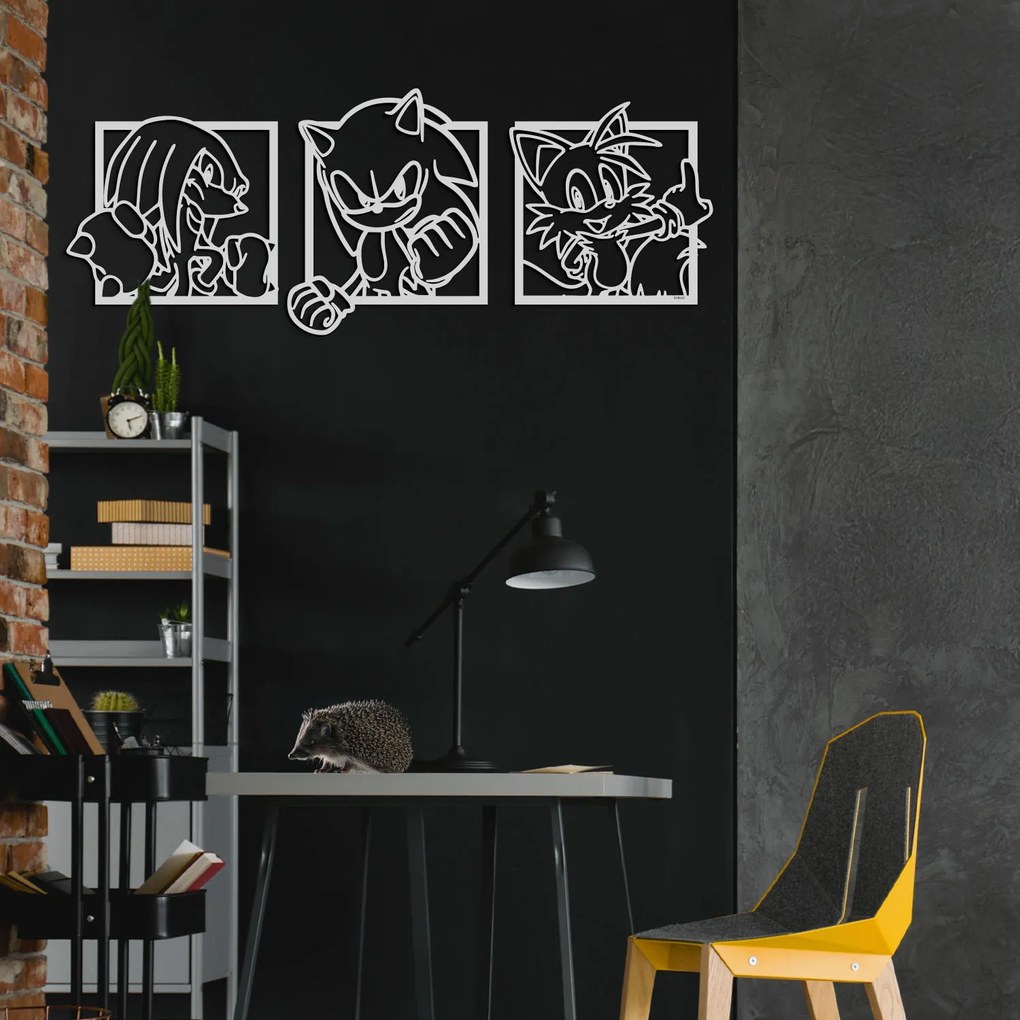 DUBLEZ | Tablou 3 piese pentru copii - Ariciul Sonic