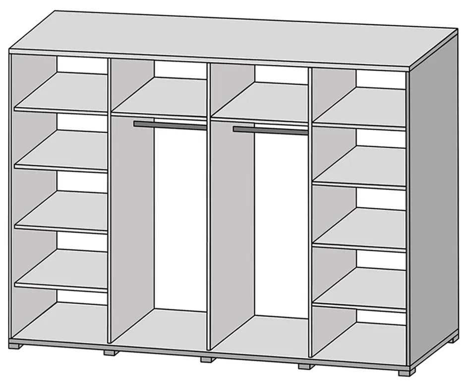 Set dormitor (dulap + pat + 2x noptiera), stejar artizan  pin norvegian negru, BAFRA