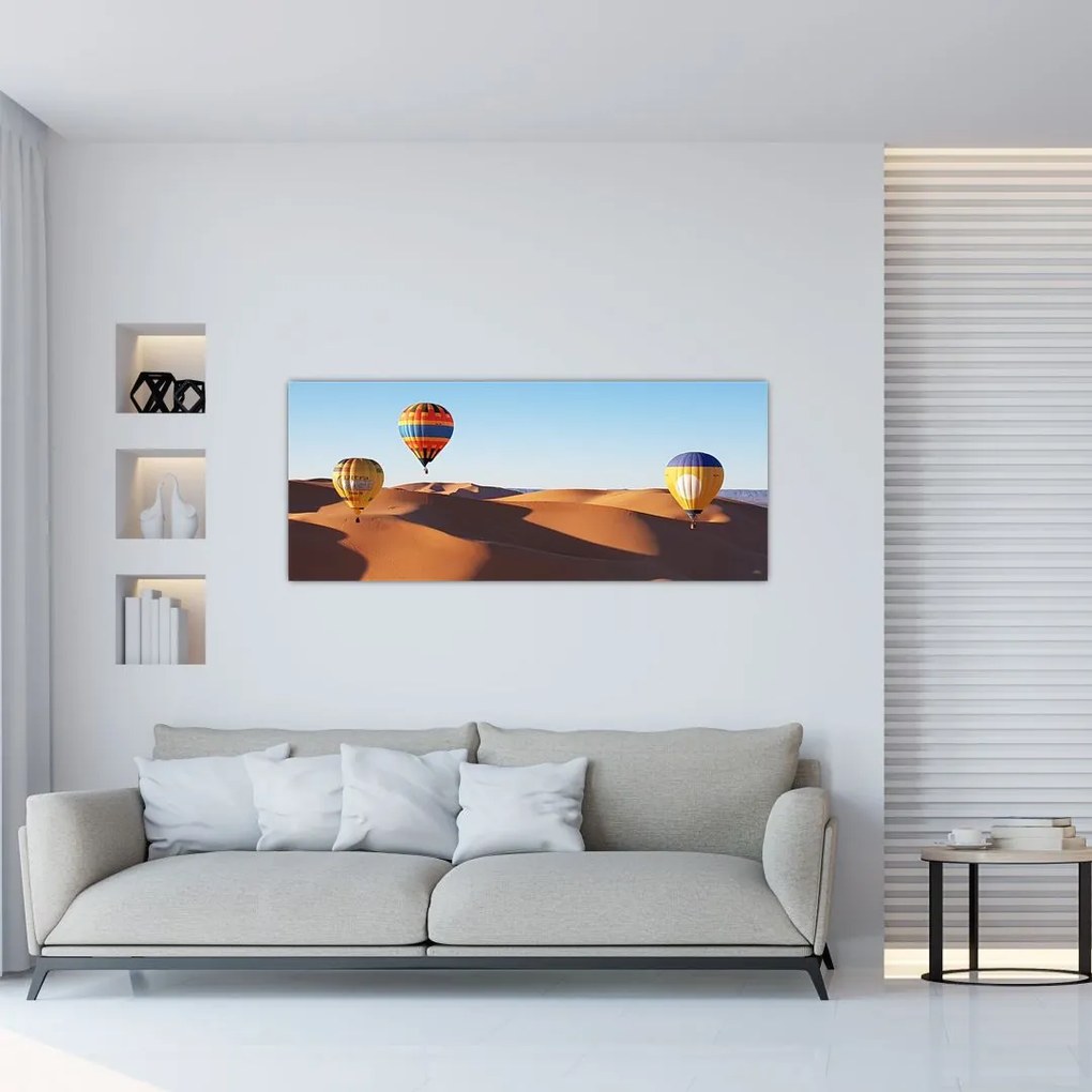 Tablou - baloane zburătoare în deșert (120x50 cm)