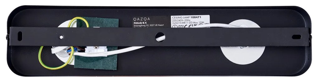 Spot rotund de tavan negru GU10 35mm cu 2 lumini, rotativ și înclinabil - Kate