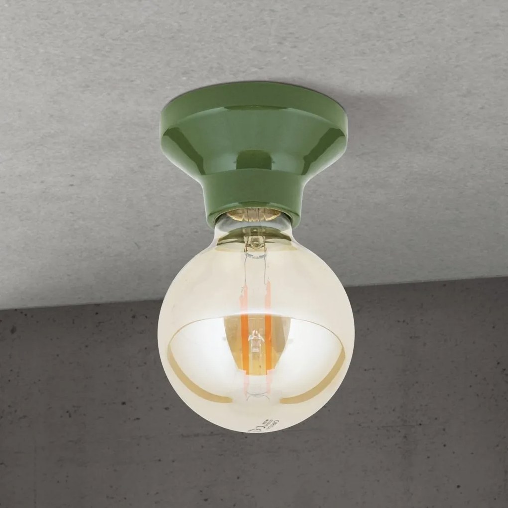 Mini Plafoniera din ceramica verde FROST