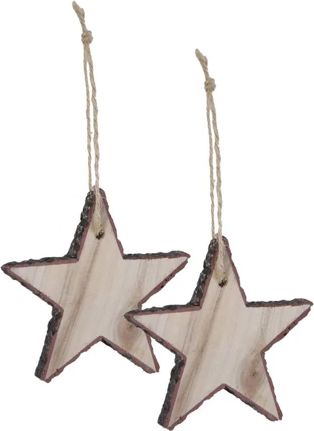 Set 2 decorațiuni suspendate în formă de stea Ego Dekor, mic