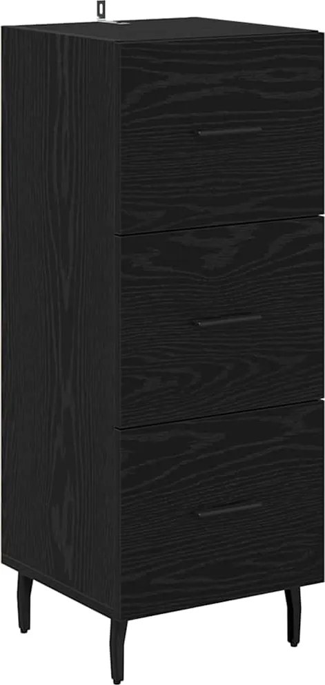 vidaXL Bufet cu sertar Stejar negru 34 x 34.5 x 90 cm Lemn compozit