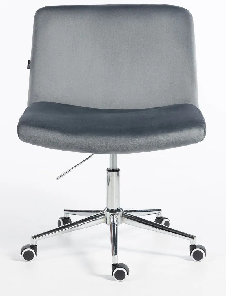 HR150K Scaun Grafit din Catifea cu Bază Cromata