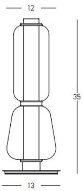 Veioza, Lampa de masa design modern LED DECO negru/ gri fumuriu