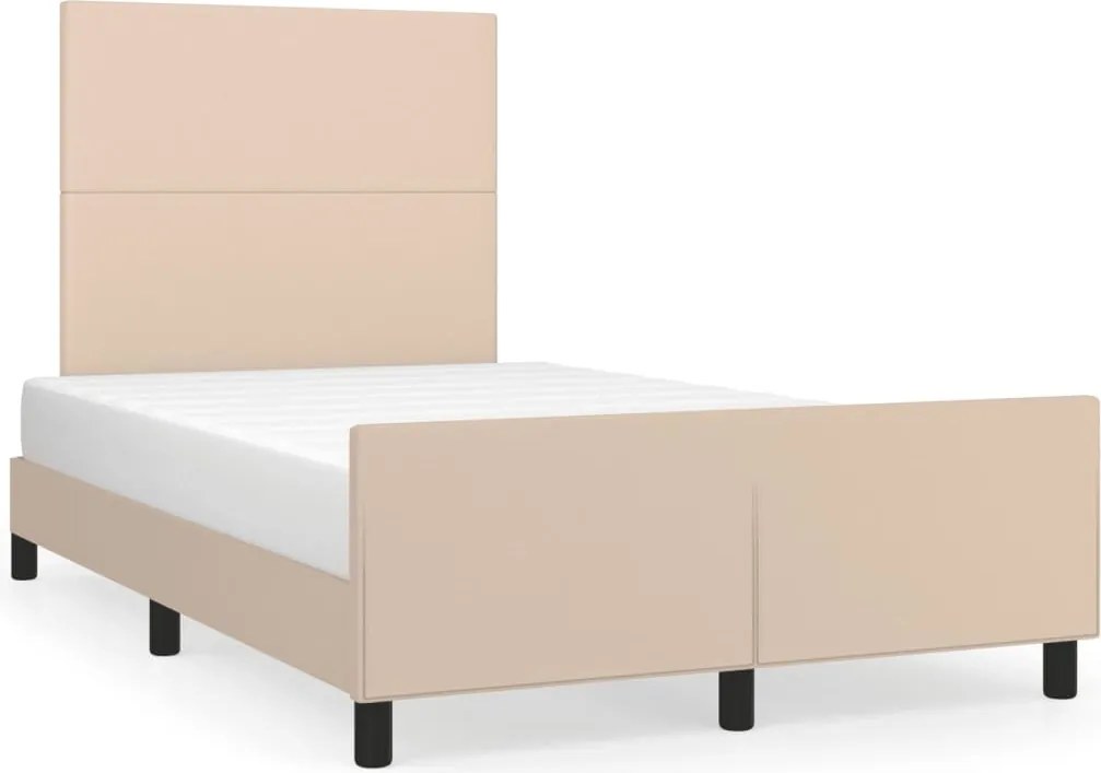 vidaXL Cadru de pat fără saltea cappuccino 120x190cm piele artificială