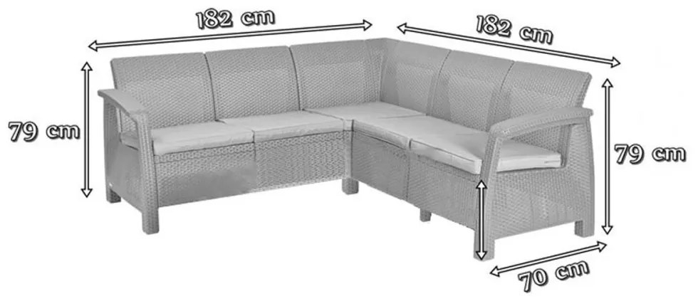 Set de mobilier de grădină Corfu Relax duo cub maro