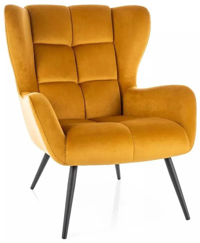 Fotoliu Arroyal Velvet, galben