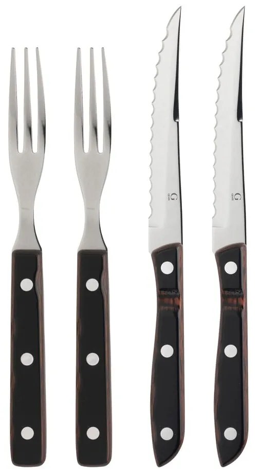 Tacâmuri negre-argintii din oțel inoxidabil 4 buc. Old Farmer Classic – Gense