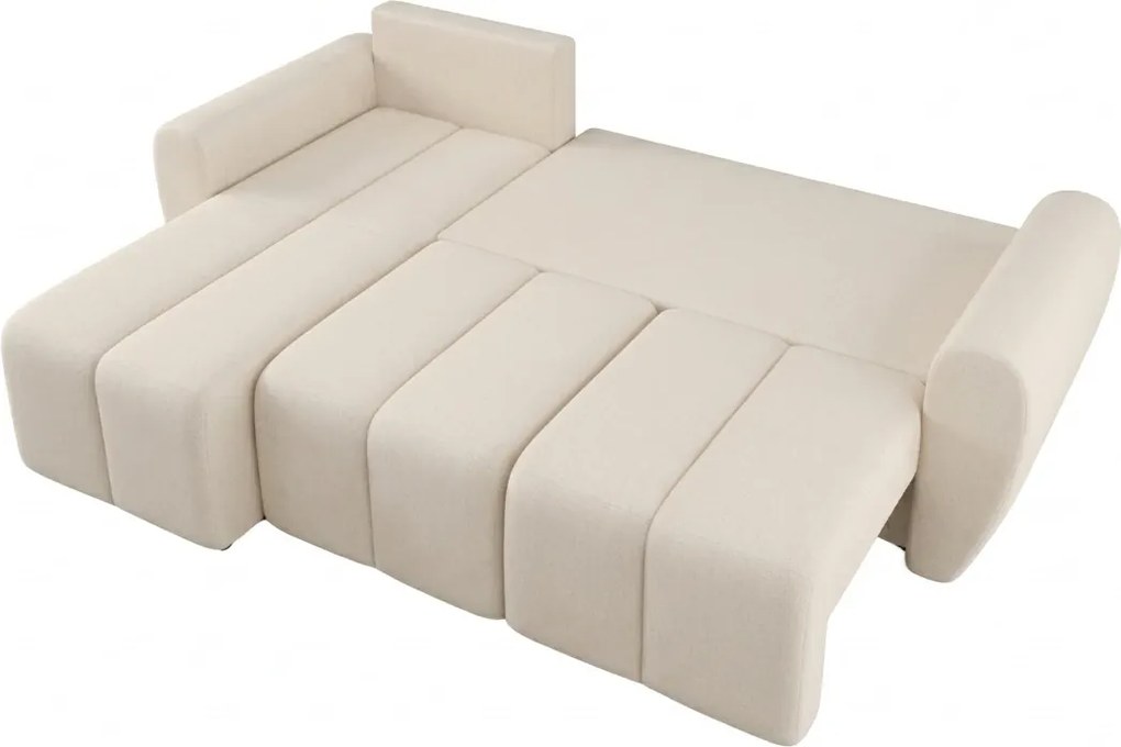 Coltar extensibil SEVIO, crem, colt reversibil, 246x145 cm + 2 perne GRATUIT