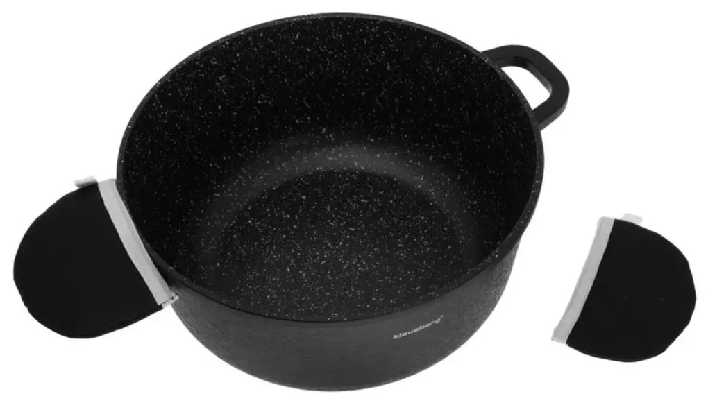 Set 3 oale cu capace 20/24/28 CM 2.3 /4.5/6.8 L Klausberg KB7359, antiaderente, inductie