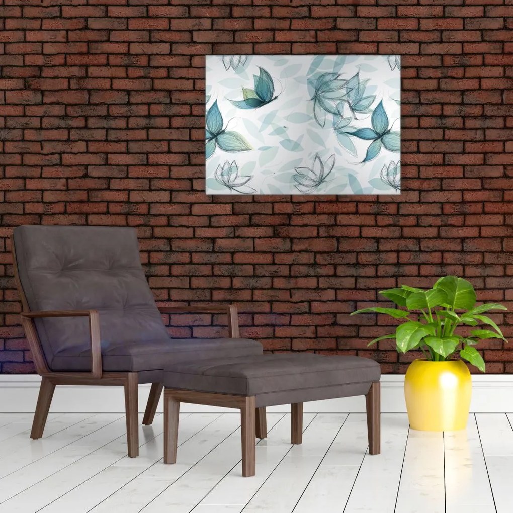 Tablou - Fluturași albaștri (70x50 cm)