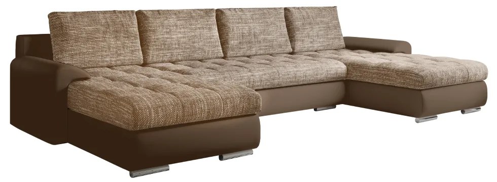 Set canapea universala, piele ecologica maro melir maro, TOLITA U UNI
